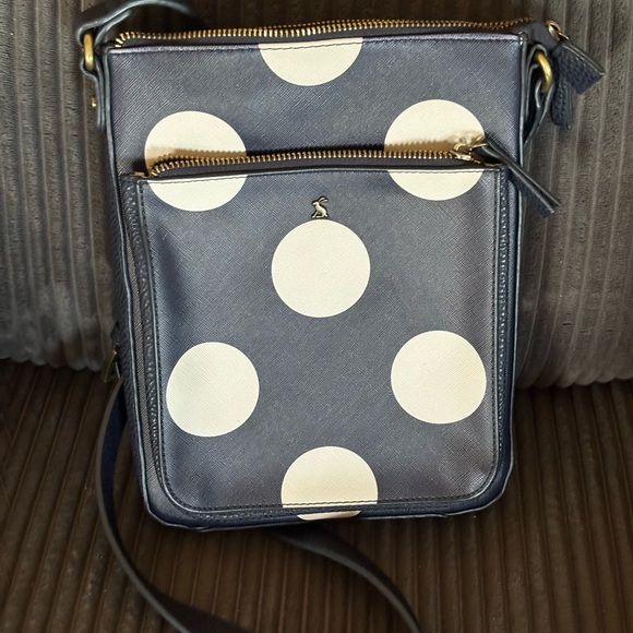 Joules Handbags - Joules Navy and White Polka Dot Crossbody Bag